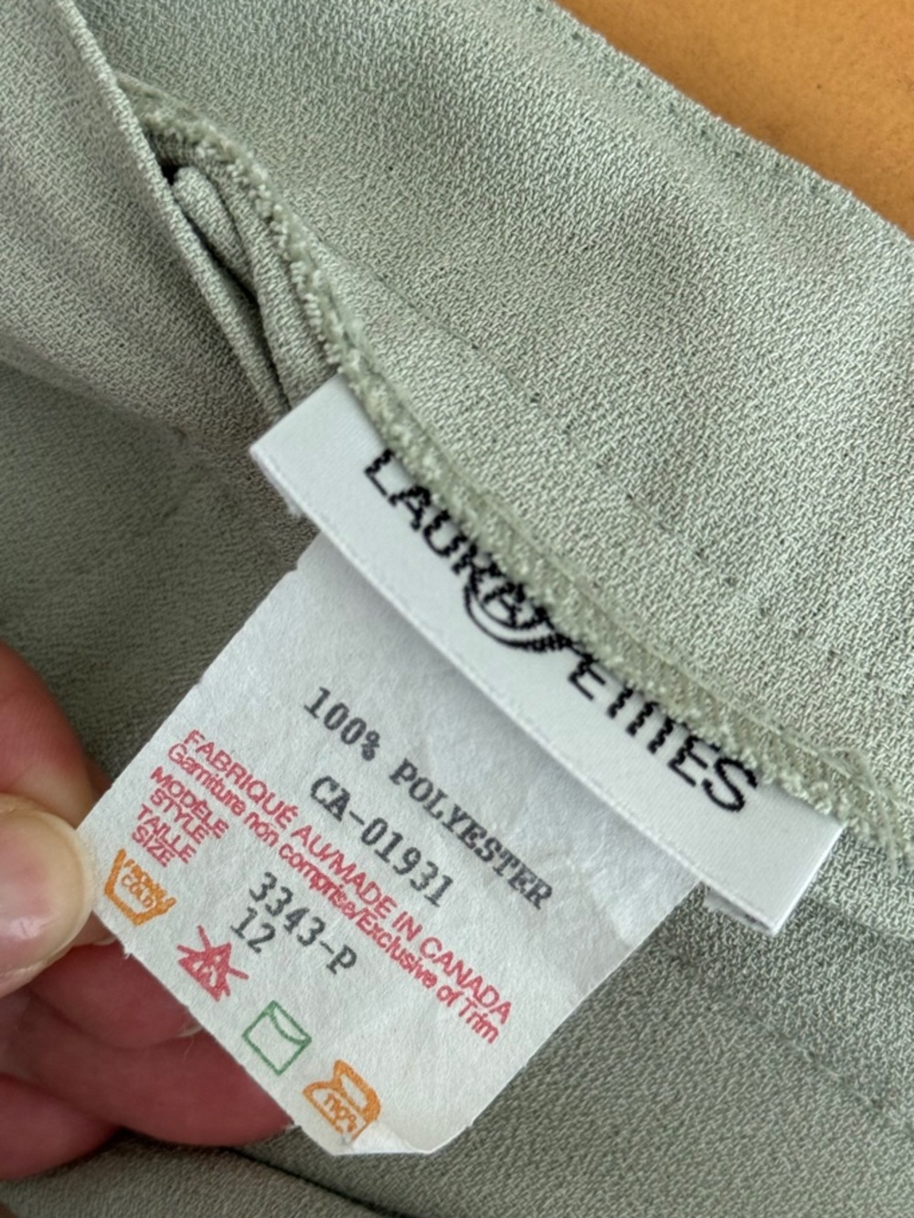 Vintage Laura Petites sage green trousers - Picture 7 of 7